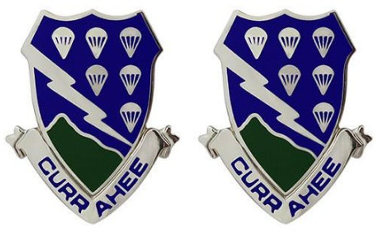 Army Crest: 506th Infantry Regiment – Currahee- pair