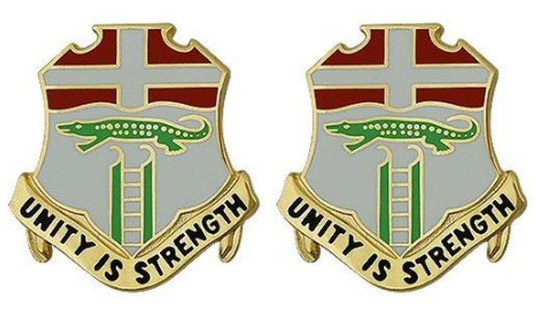 Army Crest: 6th Infantry Regiment - Unity Is Strength- pair