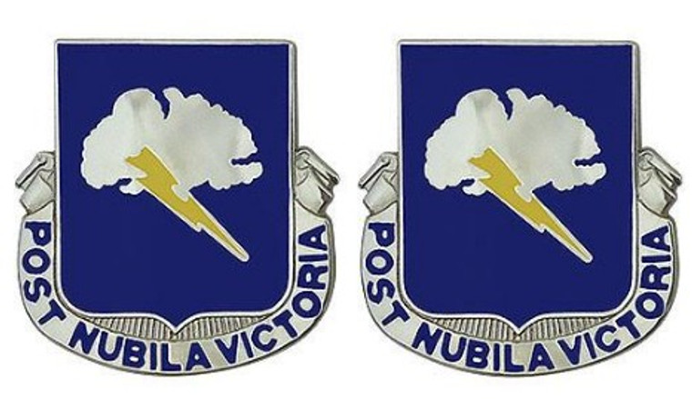 Army Crest: 82nd Chemical Battalion - Post Nubila Victoria- pair
