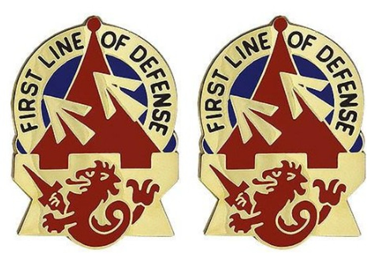 Army Crest: 94th Air Defense Artillery - First Line of Defense- pair