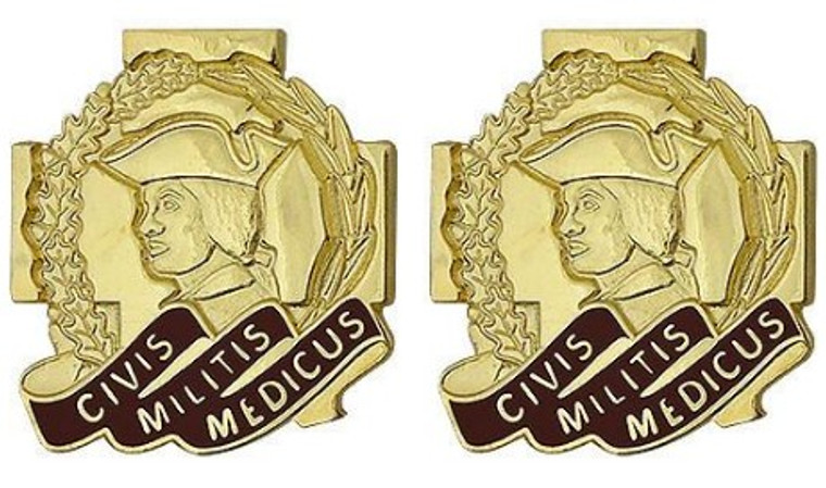 Army Crest: Army Reserve Medical Command - Civis Militis Medic- pair
