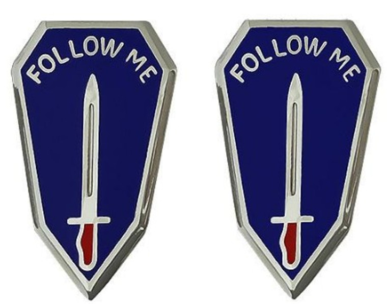 Army Crest: Infantry Center and Infantry School - Follow Me- pair