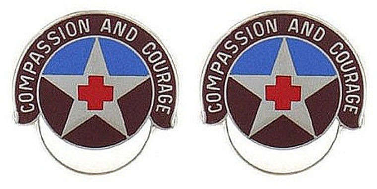 Army Crest: MEDDAC Fort Leonardwood - Compassion and Courage- pair