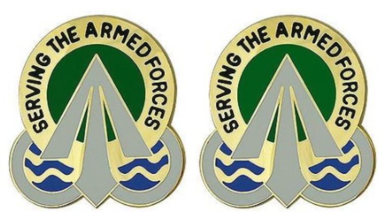 Army Crest: Military Surface Deployment and Distribution Command - Serving the Armed Forces- pair