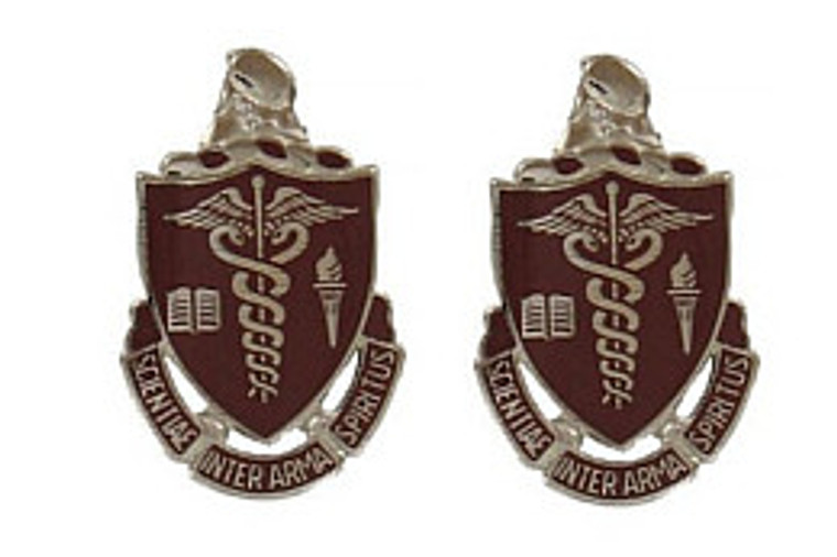 Army Crest: Walter Reed Medical Center - Scientia Inter Arma Spiritus- pair
