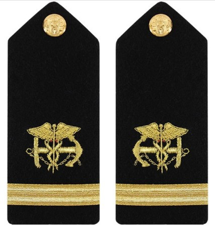 Navy Lieutenant Junior Grade Hard Shoulder Board- Public Health Service