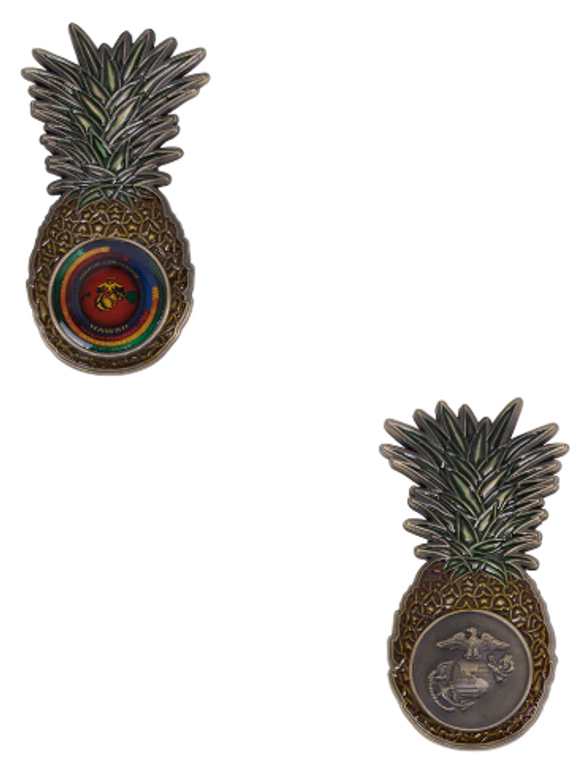 Marine Corps Coin  Air Station Kaneohe Bay Pineapple Shape