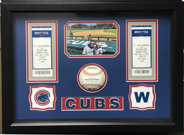 Cub Baseball Memories Shadow Box Display Frame