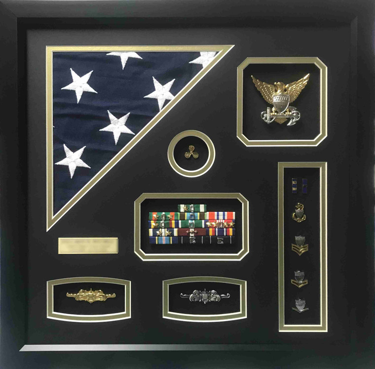 U.S.C.G. Warrant Officer Shadow Box Display Frame