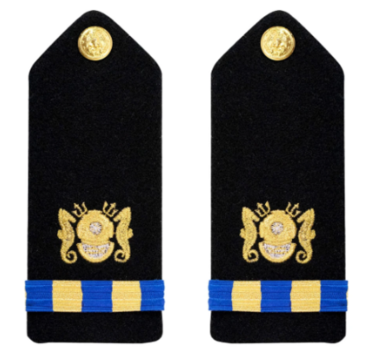 Navy Warrant Officer 2 Hard Shoulder Board- Diving Officer