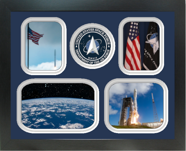 11" x 14" United States Space Force 4 Photo Collage w/ Seal-Horizontal