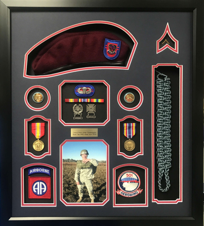 US Army Parachutist Shadow Box Display Frame