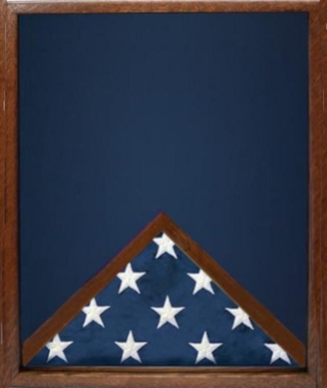 Center Flag Wooden Shadow Box Display