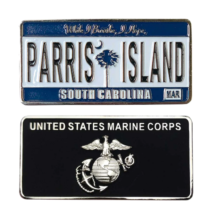 Marine Corps Parris Island License Plate Coin