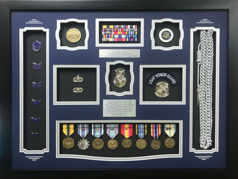 U.S.A.F Honor Guard Shadow Box Display