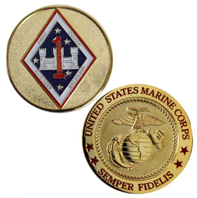 Marine Corps Challenge Coin 1st Combat Engineer 
