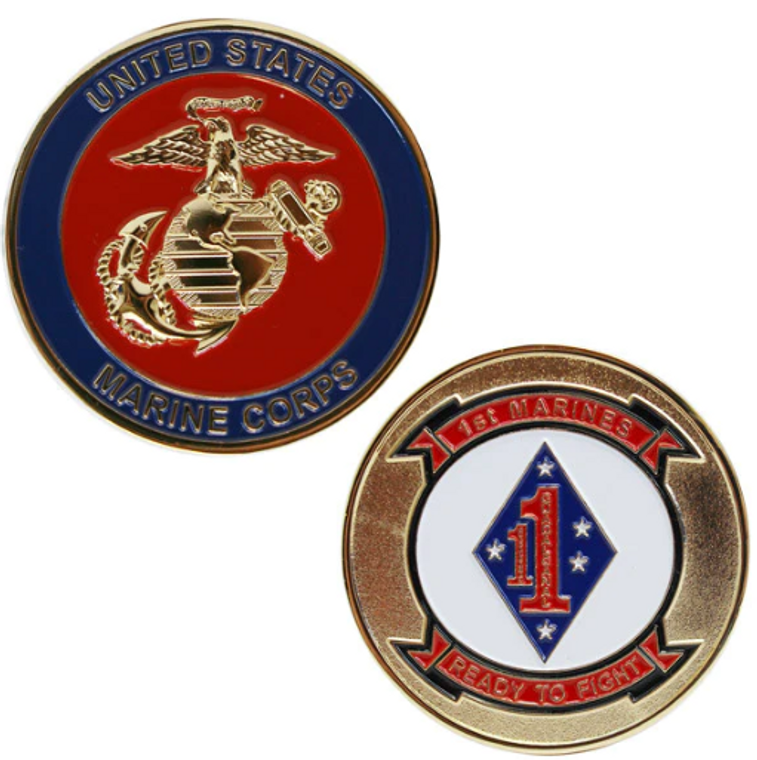 Marine Corps Challenge Coin 1st Marines Ready to Fight