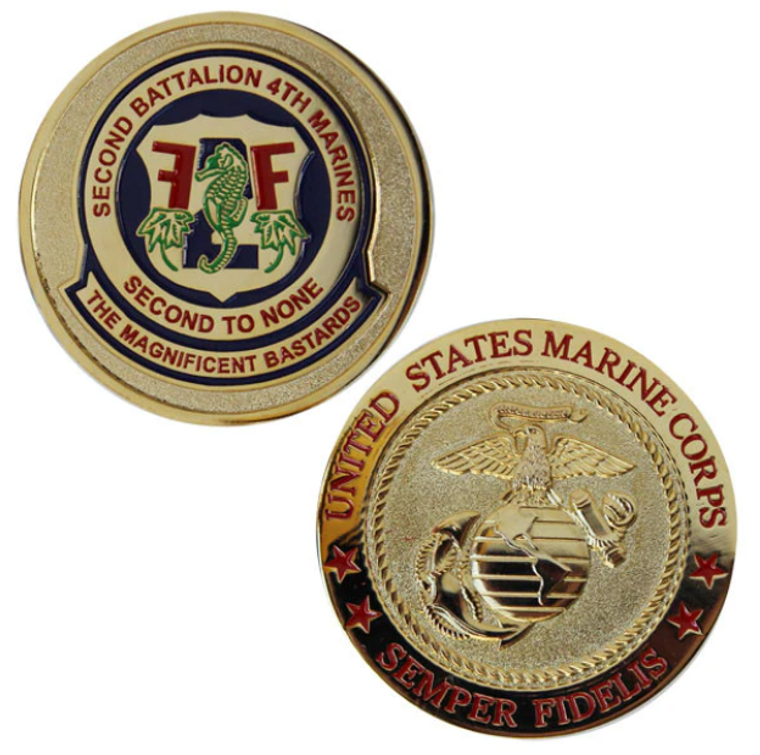 Marine Corps Challenge Coin 2nd Battalion 4th Marines
