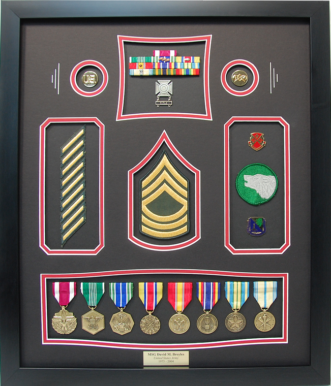 US Master Sergeant Army Shadow Box Display