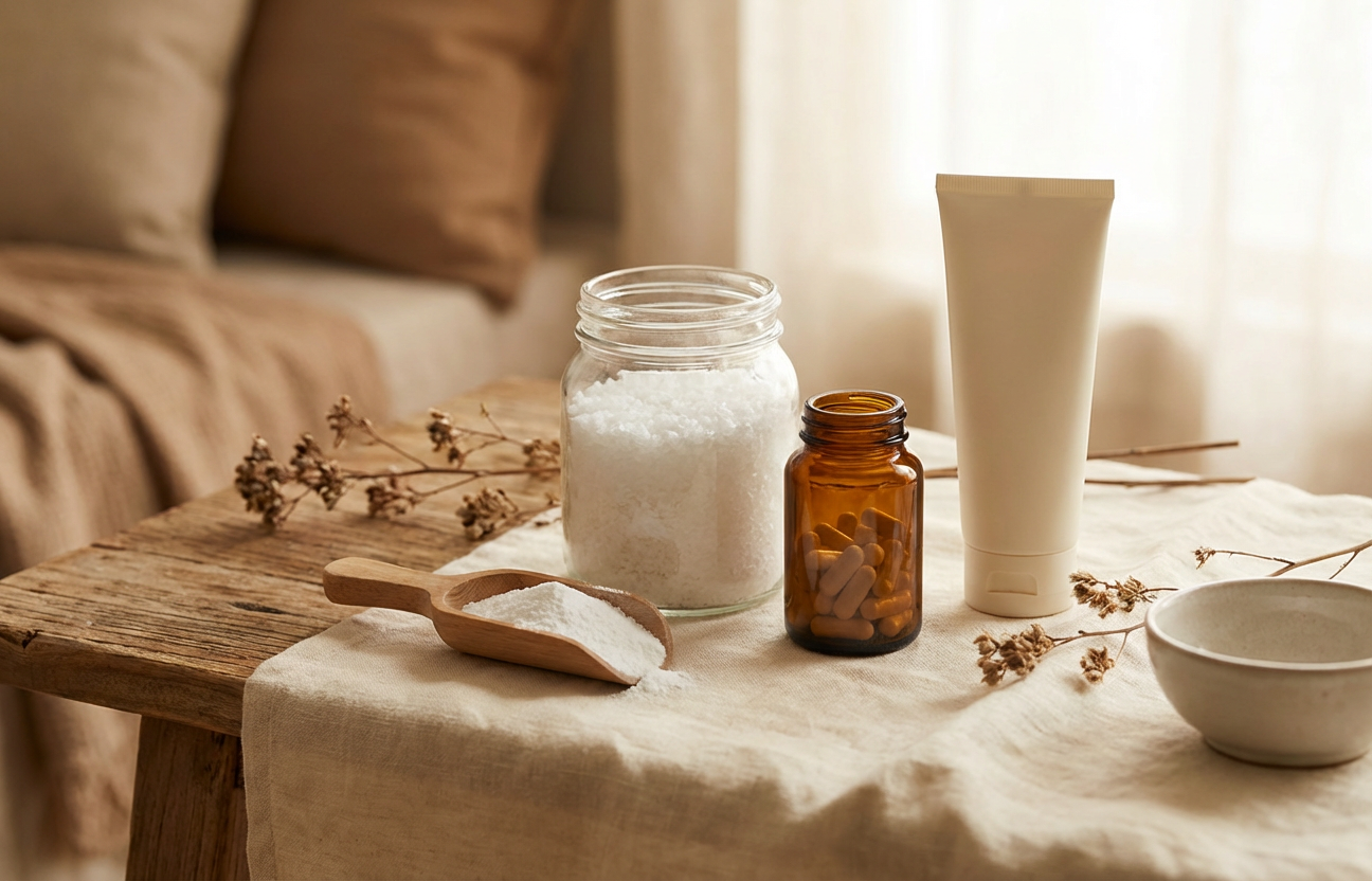 Premium magnesium glycinate capsules and supplements display — Masterpiece Alternatives Detroit Lakes MN