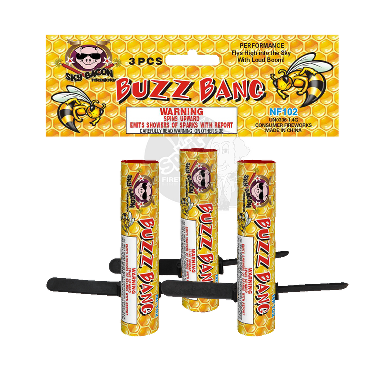 One of our favorite novelties, Buzz BANG is sure to please. A lot of fun for little money, Buzz BANG flies up into the sky before bursting with a loud report. A modern classic! 