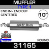 Type 1 High-Flow Muffler 10.08" Round - 44.5" x 5" IN-OUT