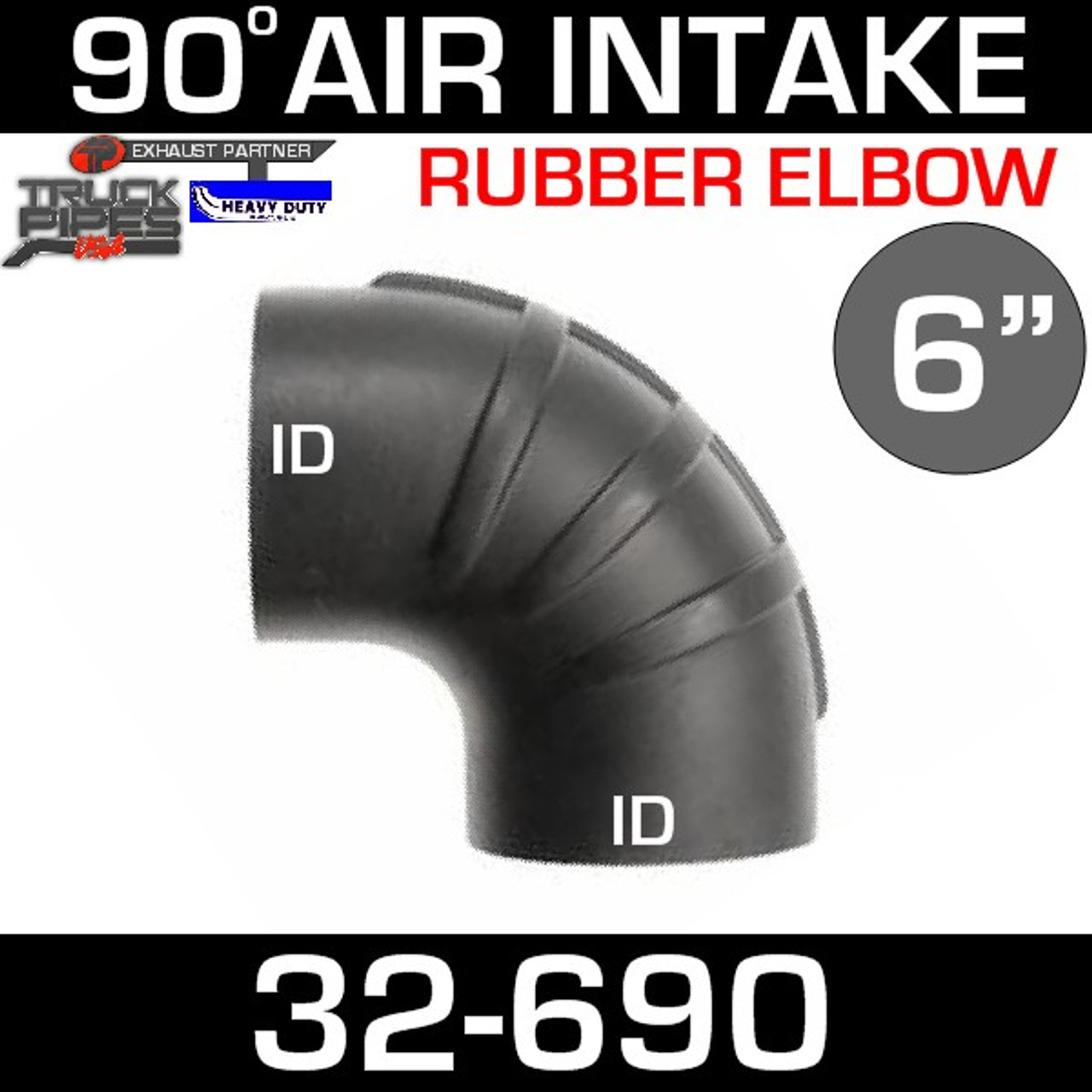 6 x 90 Degree Rubber Air-Intake Elbow