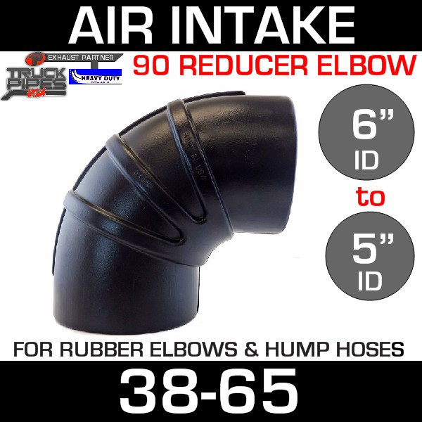 6" to 5" Rubber Reducing 90 Degree Air Intake ElbowRE650