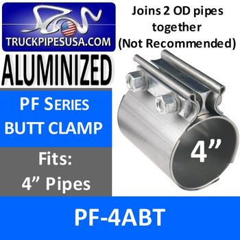 4" Preformed Butt Joint Exhaust Clamp ALUMINIZED PF-4ABT 4" Preformed Butt Joint Exhaust Clamp ALUMINIZED PF-4ABT