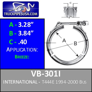 VB-301I 3.28" V-Band Turbo Exhaust Clamp International use w/T375-6ID VB-301I 3.28" V-Band Turbo Exhaust Clamp International use w/T375-6ID