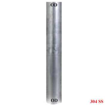 5" x 72" Straight Cut 304 Stainless Steel Stack OD End 10-572 SS