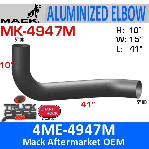 Mack Exhaust Pipes 4ME4947M Mack 5" Exhaust Elbow Part MK4947M