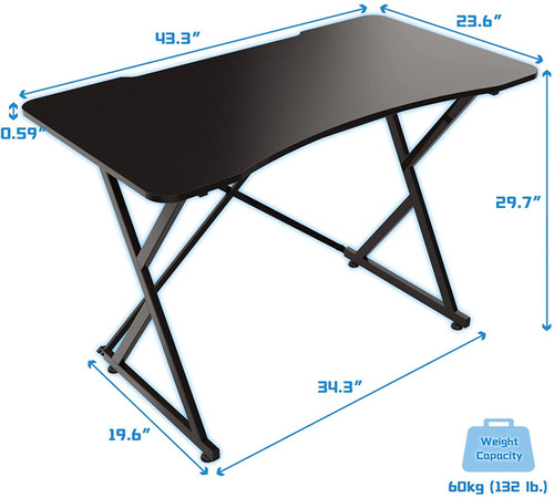 DR Home office study desk workstation racing style desk,gaming computer desk D-ES01-PB-BK