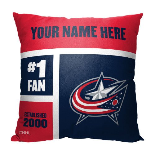 [Personalization Only] Columbus Blue Jackets Colorblock Personalized Pillow