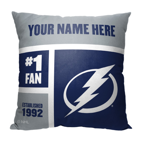 [Personalization Only] Tampa Bay Lightning Colorblock Personalized Pillow