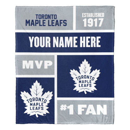 [Personalization Only] Toronto Maple Leafs Colorblock Personalized Silk Touch Throw Blanket