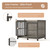 Furniture dog crate sliding iron door dog crate with mat. (Grey,43.7''W x 30''D x 33.7''H)