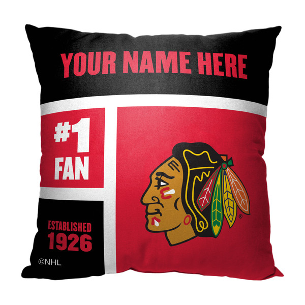 [Personalization Only] Chicago Blackhawks Colorblock Personalized Pillow