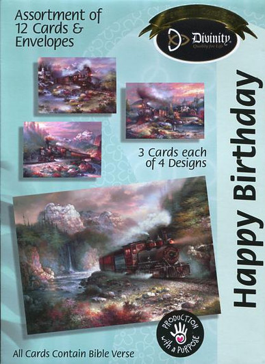 Birthday cards featuring trains