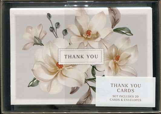 Thank You Note Card Set : White Magnolia Thank You Note Card Set : White Magnolia