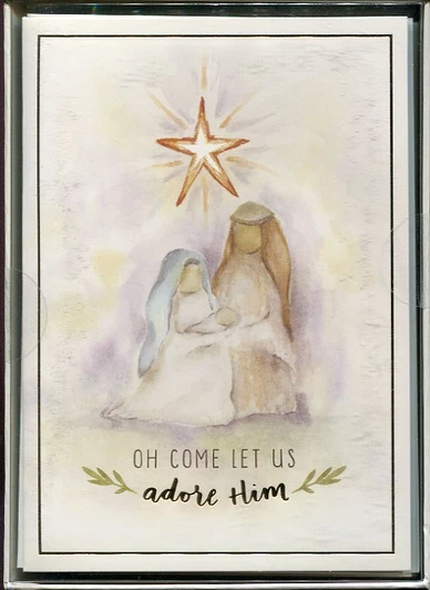 Christmas watercolor nativity cards
