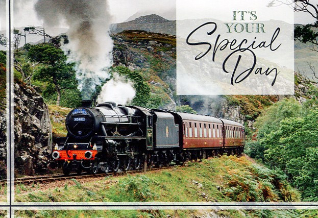 Birthday cards with locomotives / trains