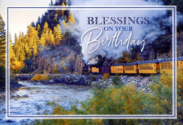 Birthday cards with locomotives / trains
