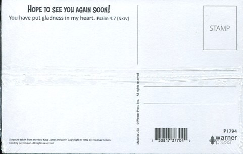 Postcards for church ministry.  Pack of 25 postcards with Scripture verse.