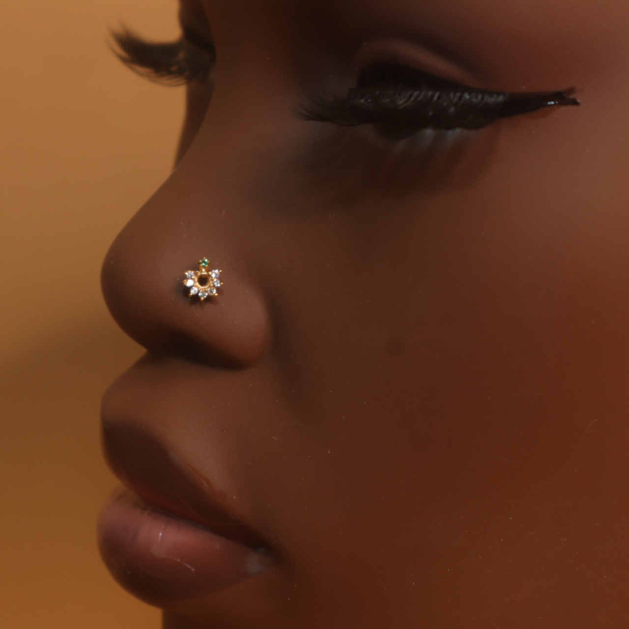 Esmeralda Dainty Gem Circle Nose Stud