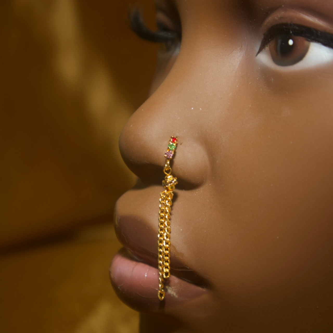 Buy Gold Plated Stone And Beads Embellished Nose Ring by Nayaab by Aleezeh  Online at Aza Fashions.