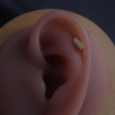 Gold Color Row Gem Cartilage Ear Piercing Jewelry - YoniDa’Punani