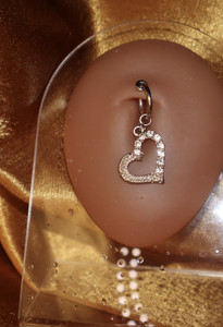 Dangle Heart Clip-On Non Piercing Belly Button Jewelry Dangle Heart Clip-On Non Piercing Belly Button Jewelry