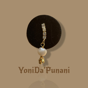 Mackenzie Dangled Pearl Stone Nose Hoop Mackenzie Dangled Pearl Stone Nose Hoop