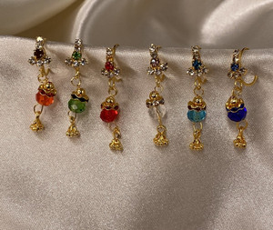 Genesis Dangling Gem Nose Hoop Stud Ring Piercing Genesis Dangling Gem Nose Hoop Stud Ring Piercing